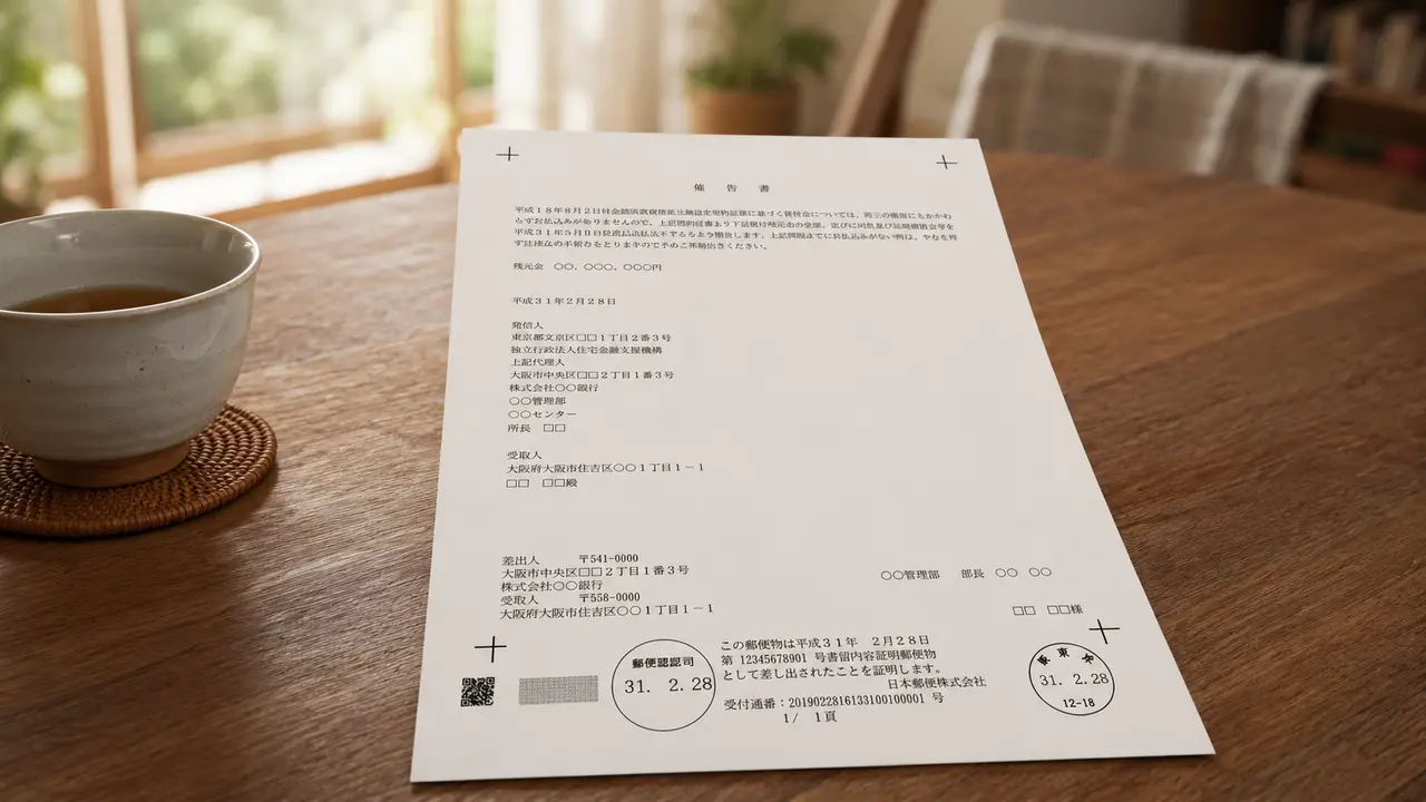 内容証明郵便催告書