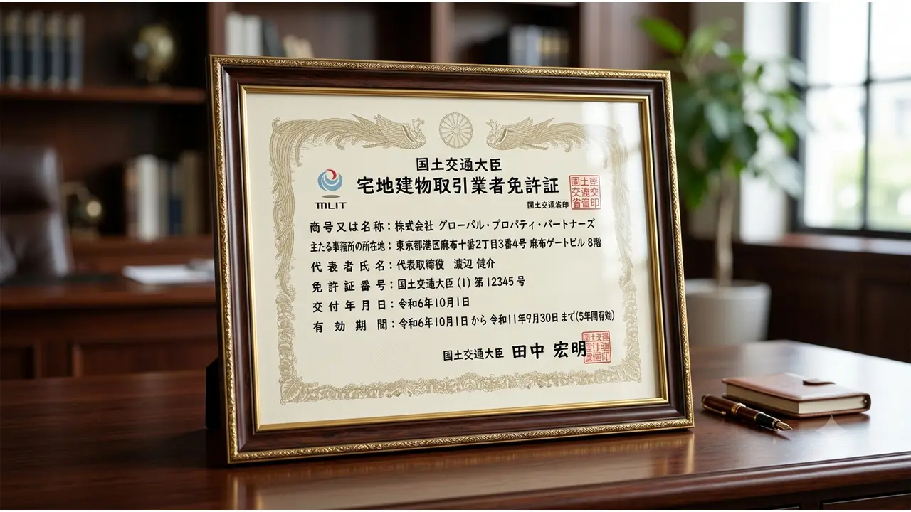 宅地建物取引業免許証