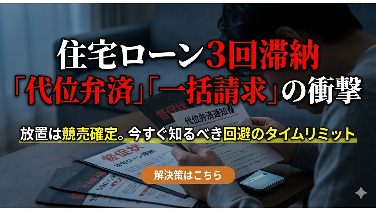 "住宅ローン3回滞納 代位弁済 一括請求 任意売却 大阪