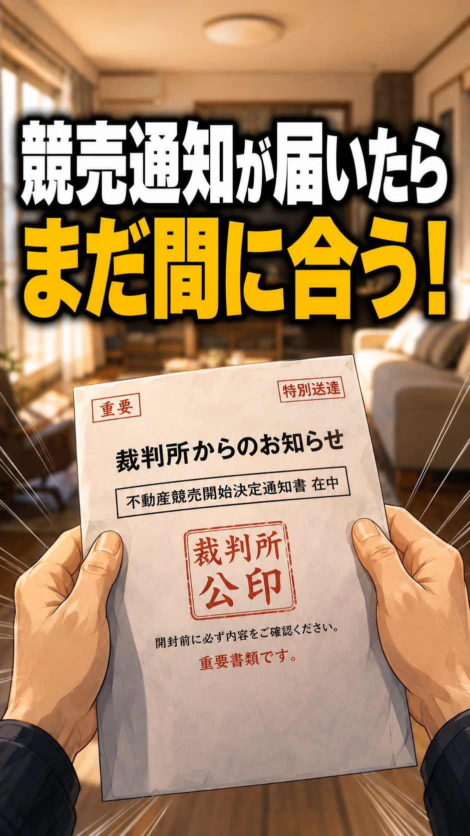 【競売開始決定】届いてもまだ間に合う！競売を防ぐ任意売却
